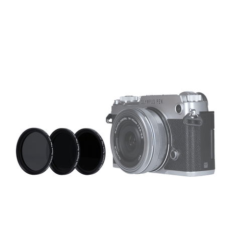 Rollei Filter Graufilter Set (ND8 / ND64 / ND1000) - kleine Rundfilter für DSLM-Kameras